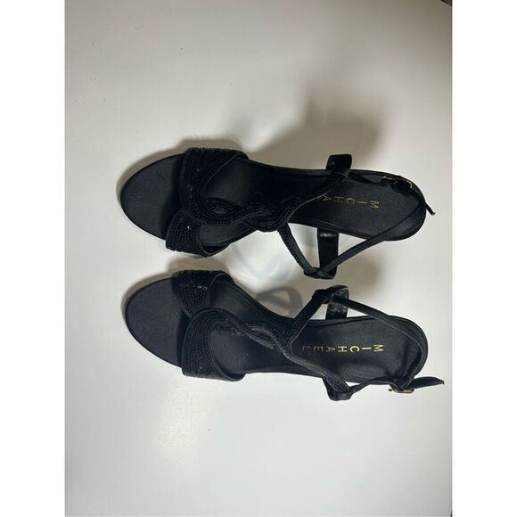 Black Sequin Evening Cocktail Heels Size 6 - Picture 2 of 5